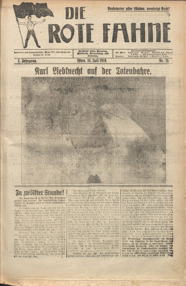 Die Rote Fahne, Nr. 75, front page (Vienna, 26 July 1919): "In zwölfter Stunde!"