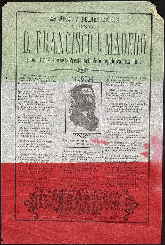 Saludo y felicitación al Señor D. Francisco I. Madero al tomar posesión de la presidencia (Salute and Congratulations to Francisco I. Madero on Taking the Presidency)