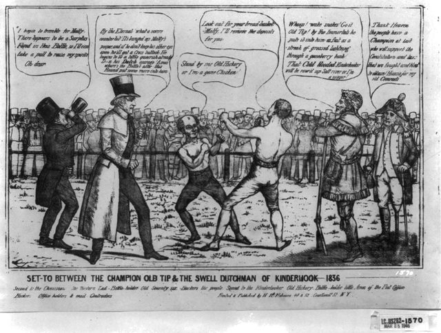 "Set-to between the champion Old Tip & the swell Dutchman of Kinderhook", 1836