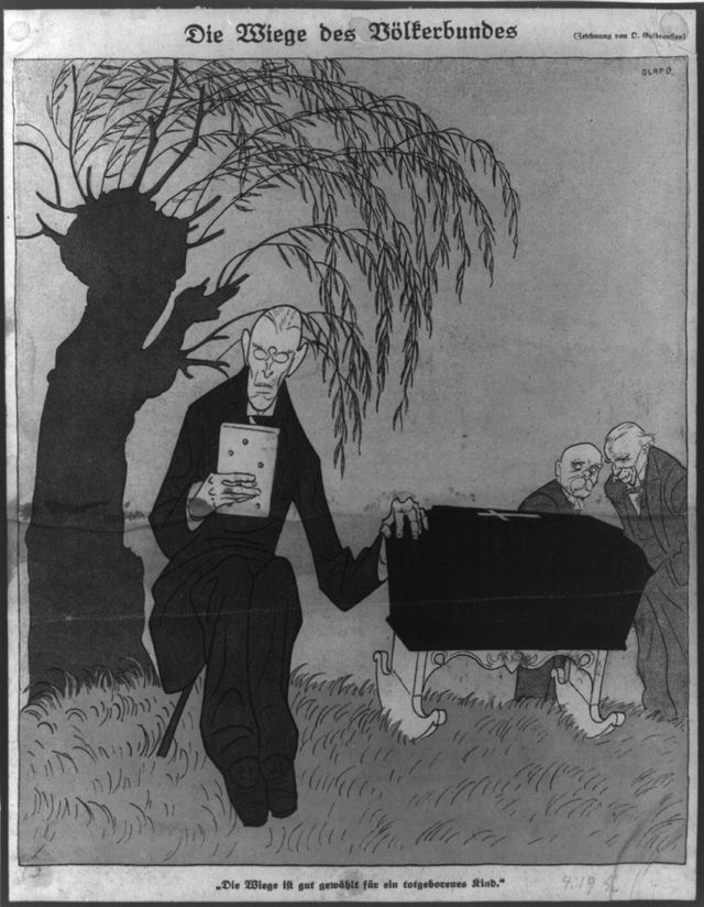 "Die Wiege des Völkerbundes" (Simplicissimus cartoon, 1919)