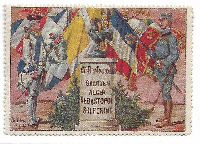 6e régiment d'infanterie battle-honour label (Éditions Delandre, about 1914-1917)