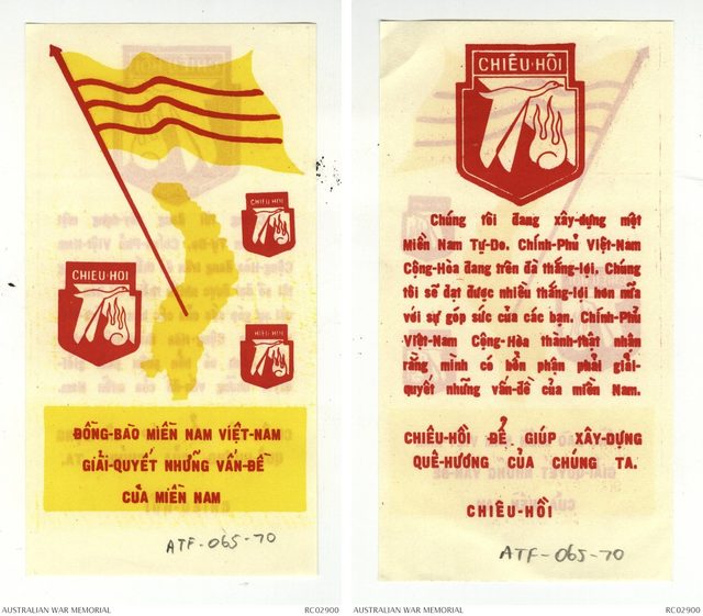 Đồng-bào miền Nam Việt-Nam giải-quyết những vấn-đề của miền Nam (South Vietnamese Solve the Problems of the South), Chieu Hoi leaflet ATF-065-70