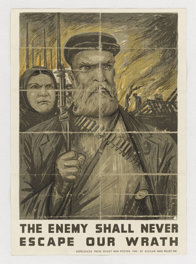 The Enemy Shall Never Escape Our Wrath (reproduced from a Soviet war poster by Russian War Relief, Inc.)