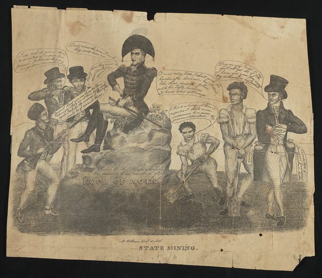 "State Mining" Jackson campaign lithograph (1828)