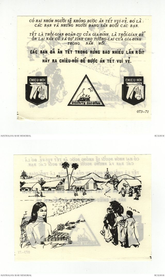 Hãy ra Chiêu-Hồi để được ăn Tết vui vẻ (Rally to Celebrate Tet in Joy), Chieu Hoi leaflet ATF-073-71