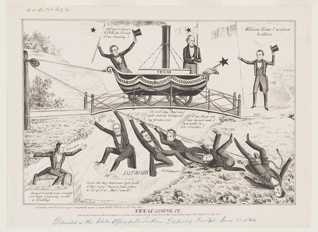Texas Coming In (pro-Polk cartoon), 1844