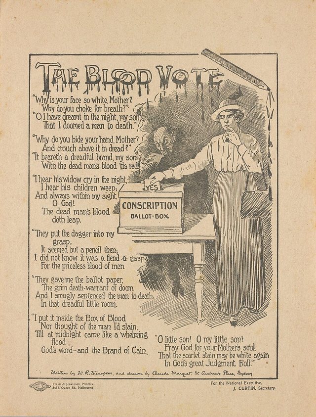 The Blood Vote (anti-conscription leaflet)