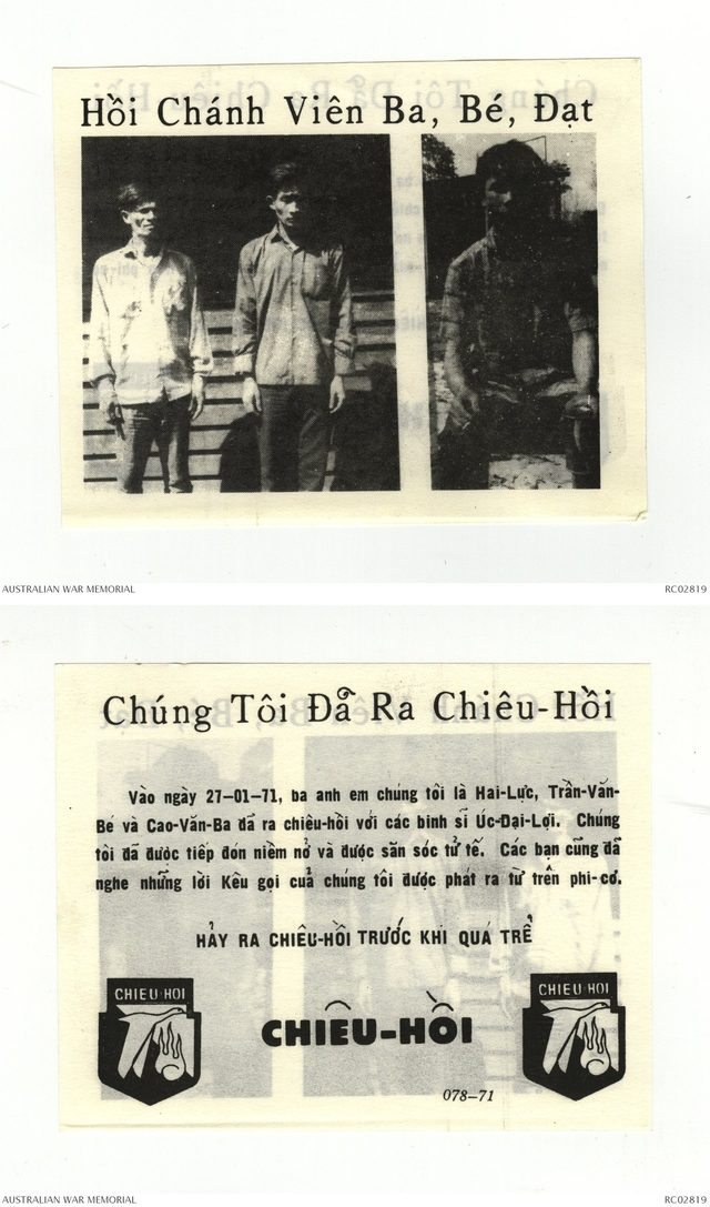 Chúng Tôi Đã Ra Chiêu-Hồi (We Have Rallied), Chieu Hoi leaflet ATF-078-71
