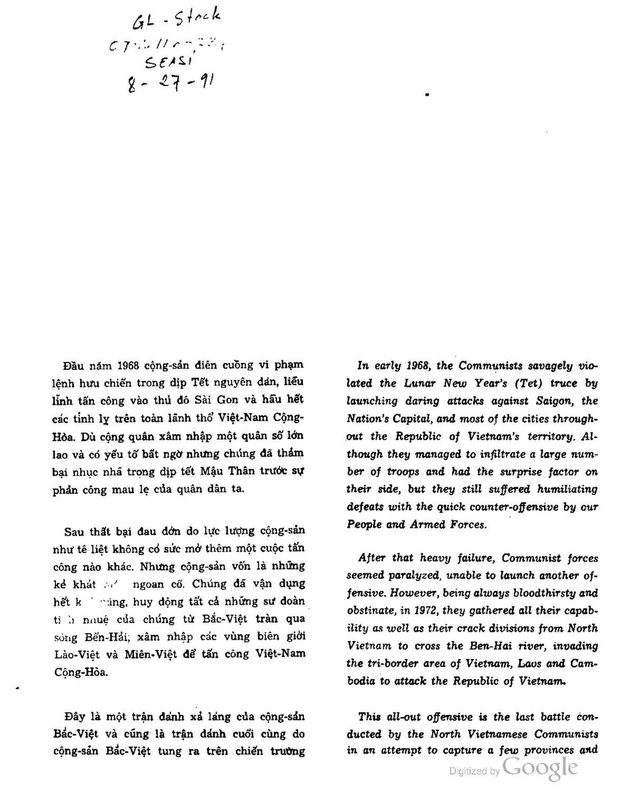 Trị, Thiên vùng dậy (booklet text page: from Tet 1968 to the 1972 offensive)
