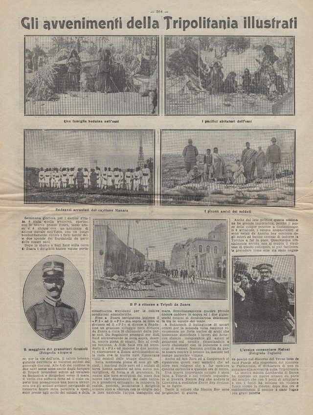 La Tribuna illustrata, p. 264 (Rome, 28 April 1912): 'Gli avvenimenti della Tripolitania illustrati'