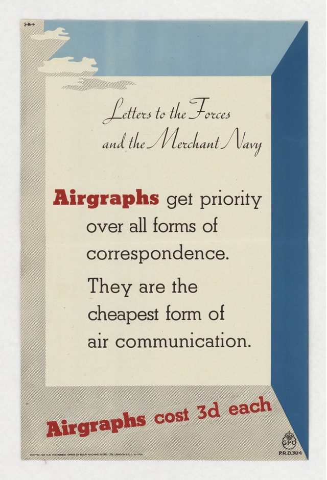 Letters to the Forces and the Merchant Navy (Airgraphs get priority)