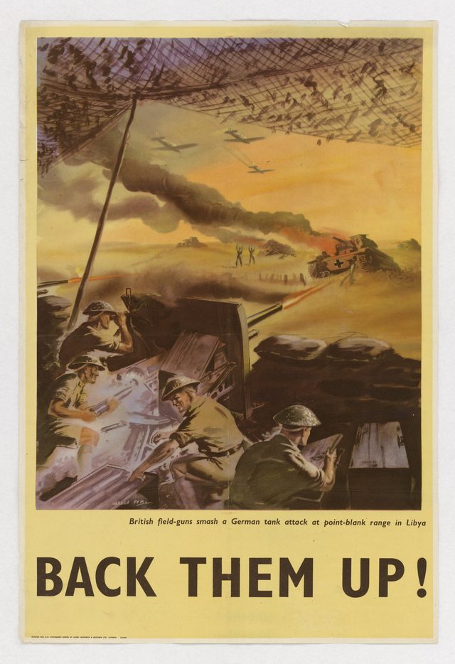 British Field-Guns Smash a German Tank Attack at Point-Blank Range in Libya - Back Them Up!