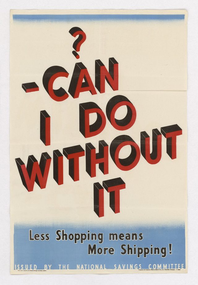 Can I Do Without It? Less Shopping Means More Shipping!