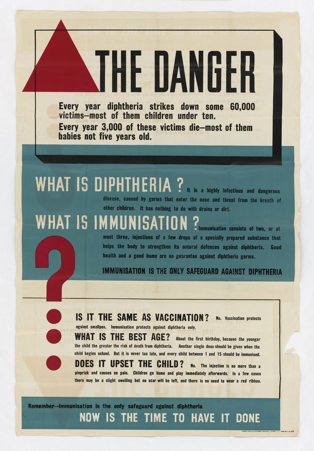 Immunisation is the Only Safeguard Against Diphtheria - Now is the Time to Have it Done
