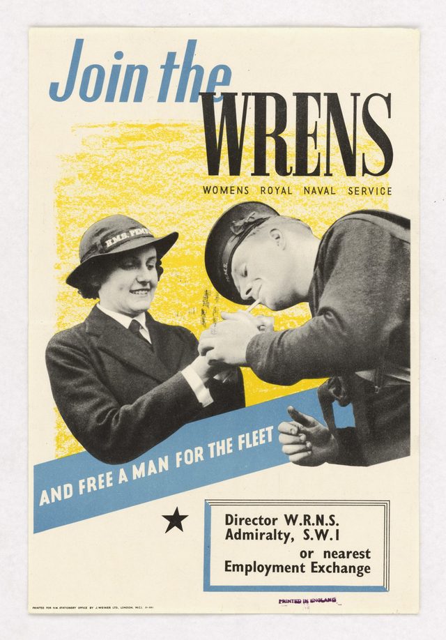 Join the Wrens: and free a man for the fleet (Women's Royal Naval Service)