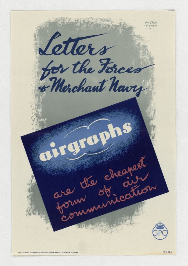 Letters for the Forces & Merchant Navy: airgraphs are the cheapest form of air communication