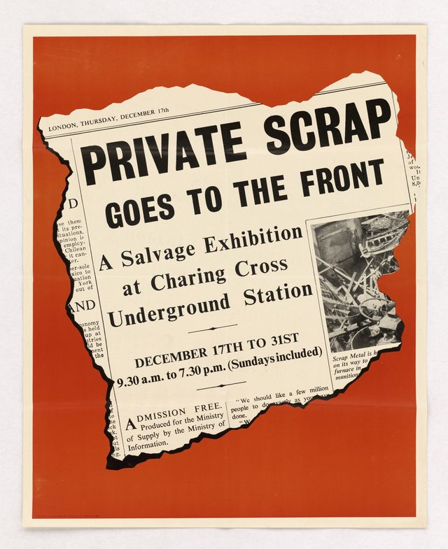 Private Scrap Goes to the Front: A Salvage Exhibition at Charing Cross Underground Station