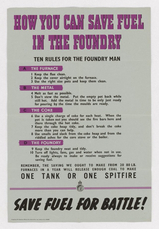 How You Can Save Fuel in the Foundry - Ten Rules for the Foundry Man