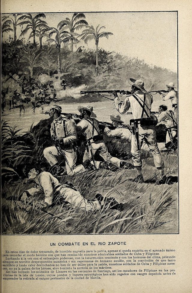 Un combate en el río Zapote (A Fight on the Zapote River), Blanco y Negro