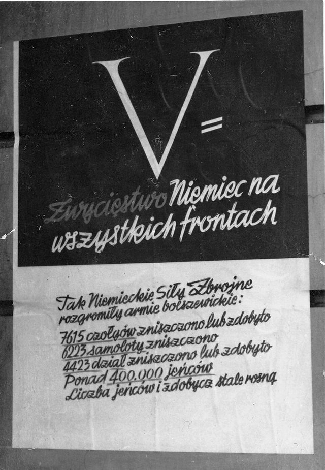 V = Zwycięstwo Niemiec na wszystkich frontach (V = Victory of Germany on all fronts)