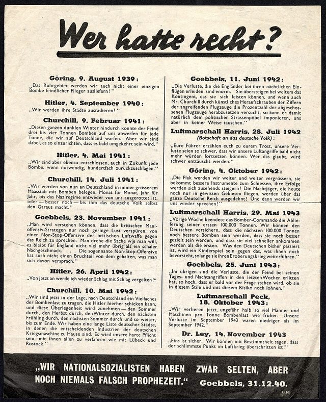 'Wer hatte recht?' ('Who was right?') (Allied leaflet to Germany)