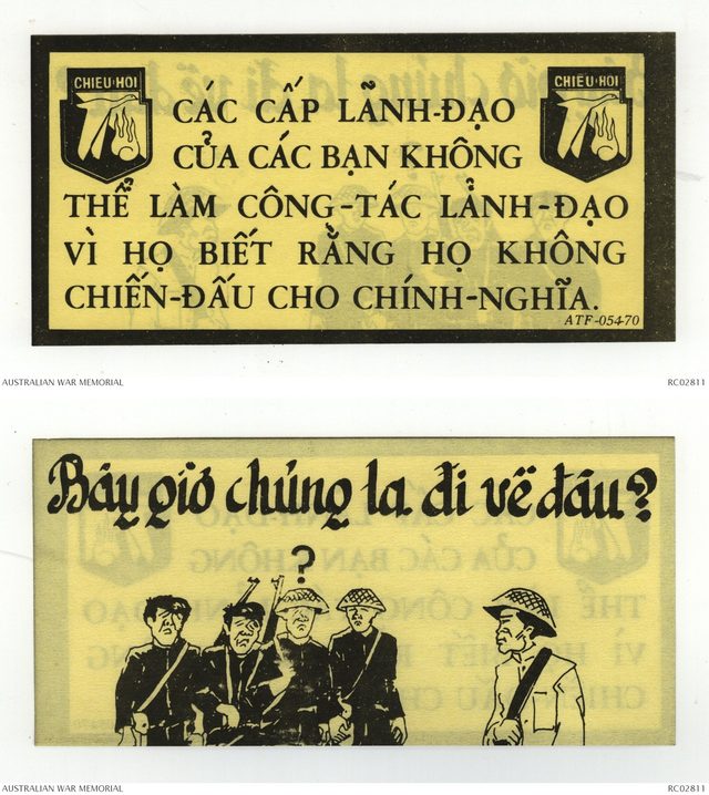Bây giờ chúng ta đi về đâu? (Where Do We Go Now?), Chieu Hoi leaflet ATF-054-70