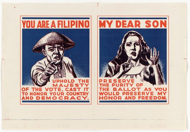 You Are a Filipino / My Dear Son (voting poster sheet for the Philippines)