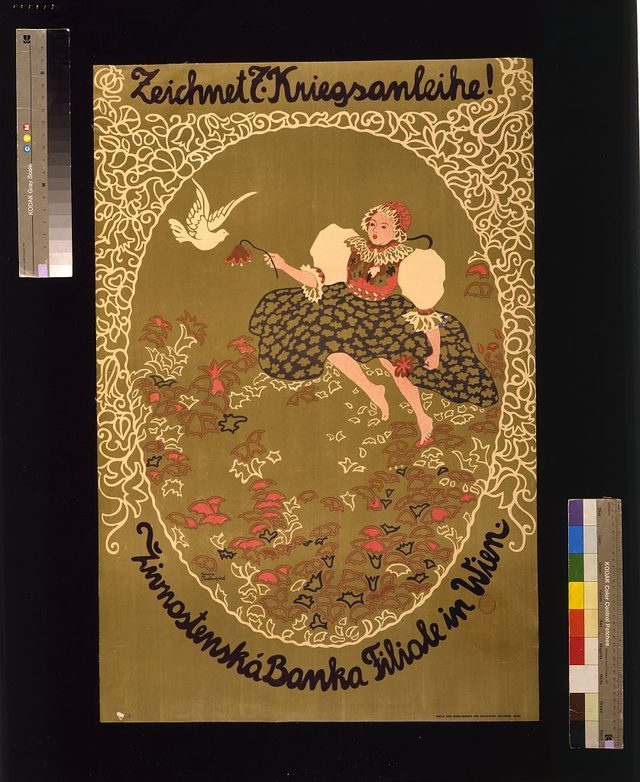 Zeichnet 7. Kriegsanleihe! Živnostenská Banka Filiale in Wien (Subscribe to the 7th War Loan! Živnostenská Banka, Vienna Branch)