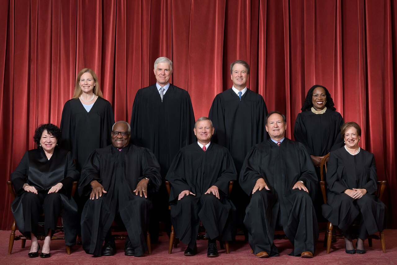 Official group portrait of the nine justices of the Supreme Court of the United States, 7 October 2022
