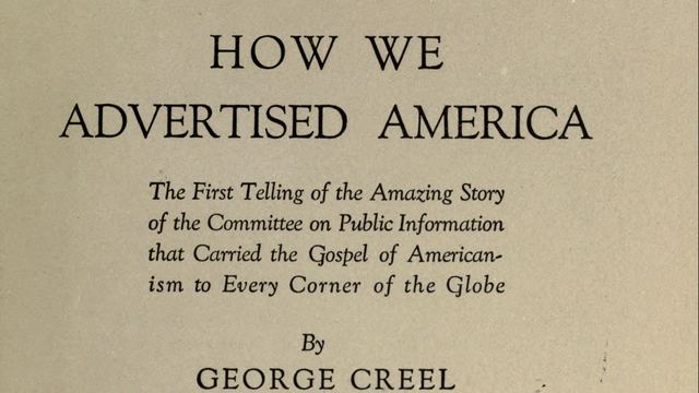 Title page of How We Advertised America by George Creel, Harper and Brothers, 1920