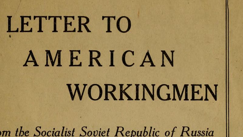 Cover of the 1918 pamphlet A Letter to American Workingmen, Socialist Publication Society