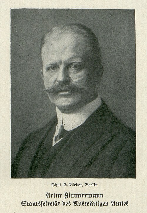 Arthur Zimmermann, State Secretary of the Foreign Office, from a 1918 book