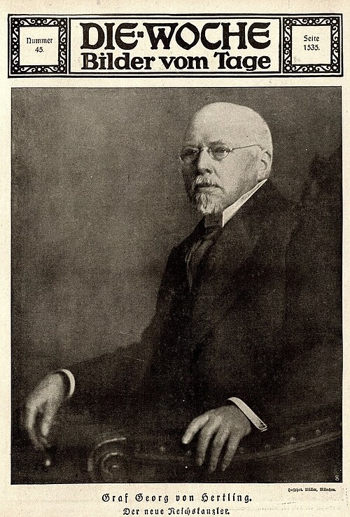 Georg von Hertling, "the new Reich Chancellor", on a magazine cover of 1917