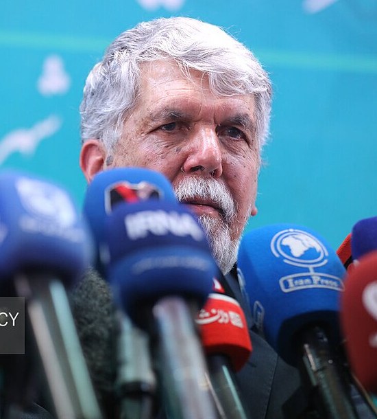 Abbas Salehi at a press conference, 26 August 2025