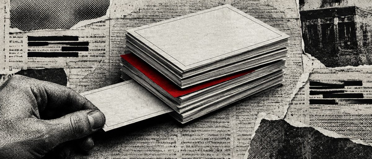 Illustration, not an archive object: technique card for Card stacking