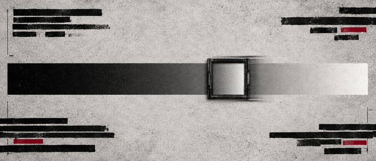 Illustration: a dark-to-light gradient bar with a small aperture frame sliding steadily along it.